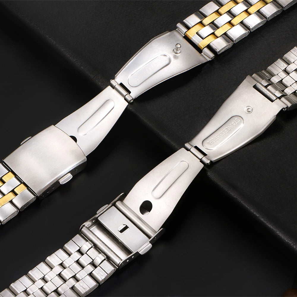 Steel Watch Band for Samsung Galaxy Watch 7/FE/6/5 Pro/4/Classic 18mm 20mm 22mm Metal Bracelet Amazfit GTS-GTR-4-3-2e-mini Strap