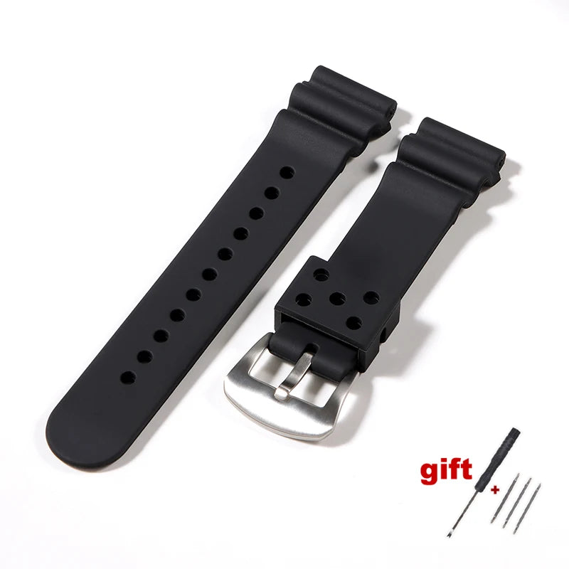 20mm 22mm Watch Band for Seiko Prospex SRP777J1 Waterproof Diving Silicone Bracelet for Seiko No.5 SKX007 SKX009 Sports Strap