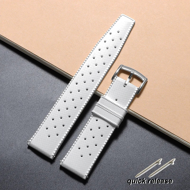 20mm 22mm Tropic Silicone Watch Strap for Seiko for Fossil Wrist Band for Oris Quick Release Rubber Bracelet Replacement