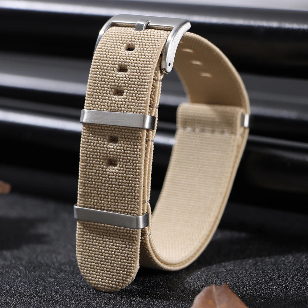18mm 20mm 22mm Elastic Nylon Watch Strap for Seiko Army Sport Bracelet Replacement Brown Green Band Military Casual Watchband