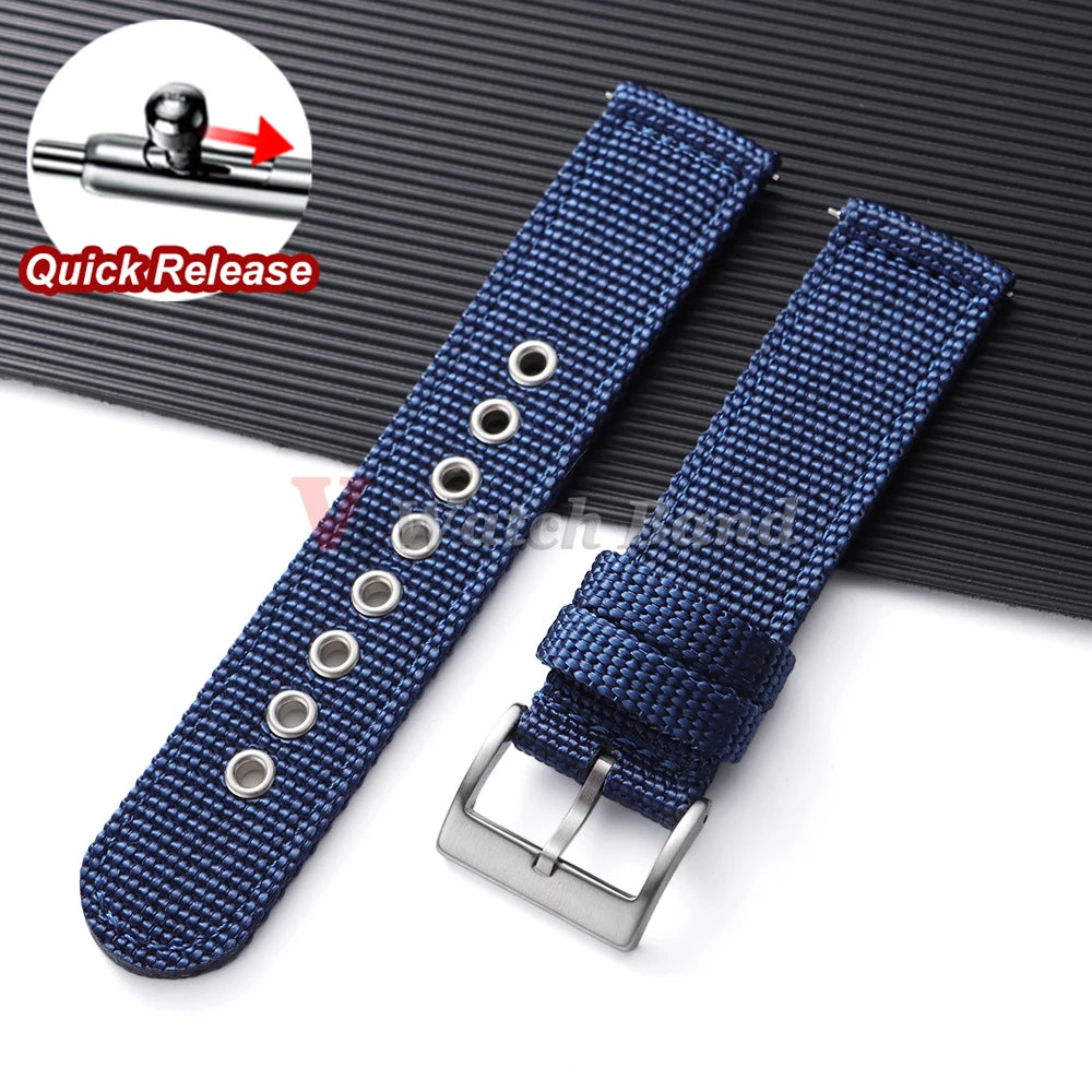 Nylon Watch Band for Seiko Army Military Canvas Woven Nylon Strap 18mm 20mm 22mmQuick Release Wristband Men's Sport Watch Bandss