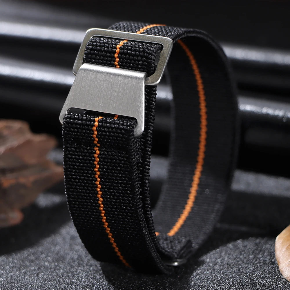 18/20/22mm Nylon Watchband for Seiko Army Military Woven Elastic Strap for French Troops Parachute Bag Universal Men Sport Band