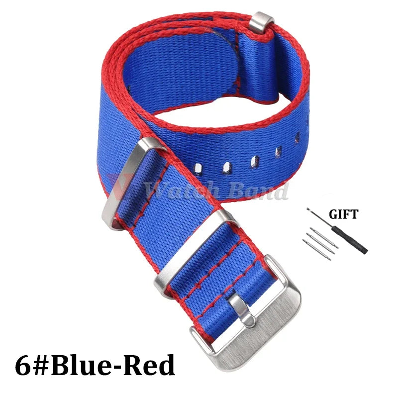 Nylon Strap for Omega Seamaster 007 20mm 22mm Soft Nylon Bracelet for Seiko Wristband Military Watchband for Samsung Watch 3/4/5