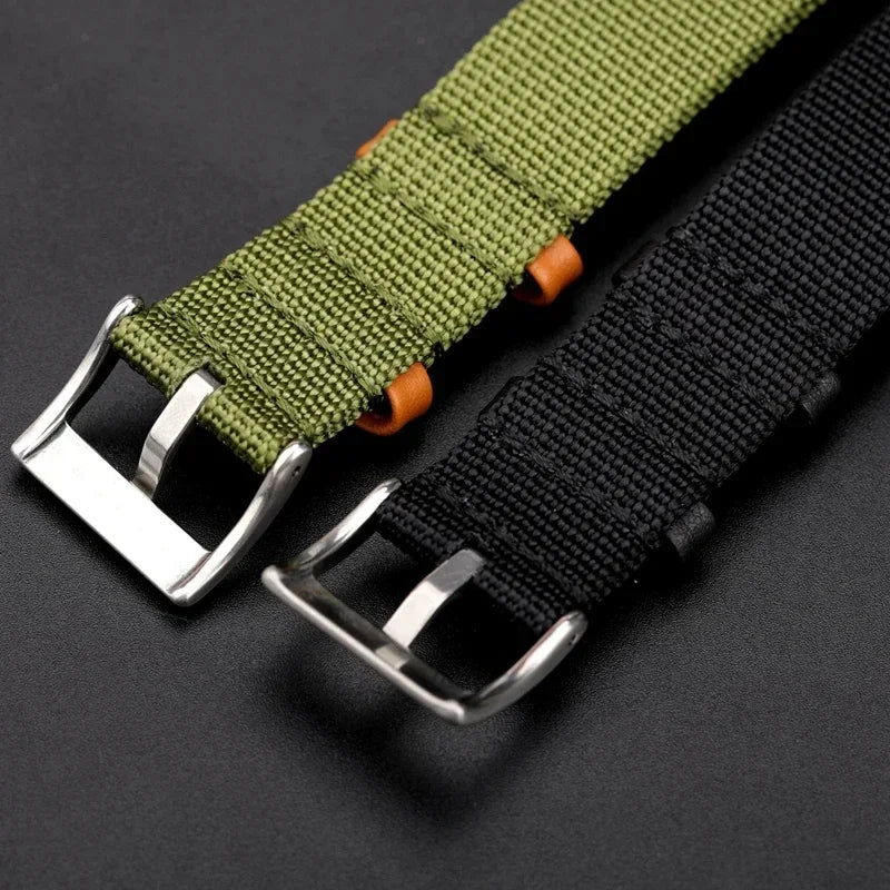 Canvas Nylon Patch Leather Strap for Rolex Watchband for Omega Wristband Soft Watch Bracelet for Seiko Replacement 20mm 22mm
