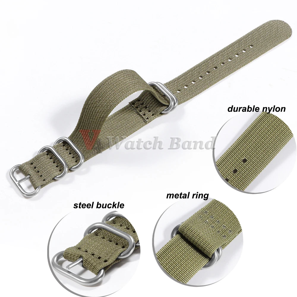 High Quality Durable Nylon Watch Band for Omega 20 22 24 18mm Strap for Seiko Military Casual Belts Army Sport Bracelet Replace
