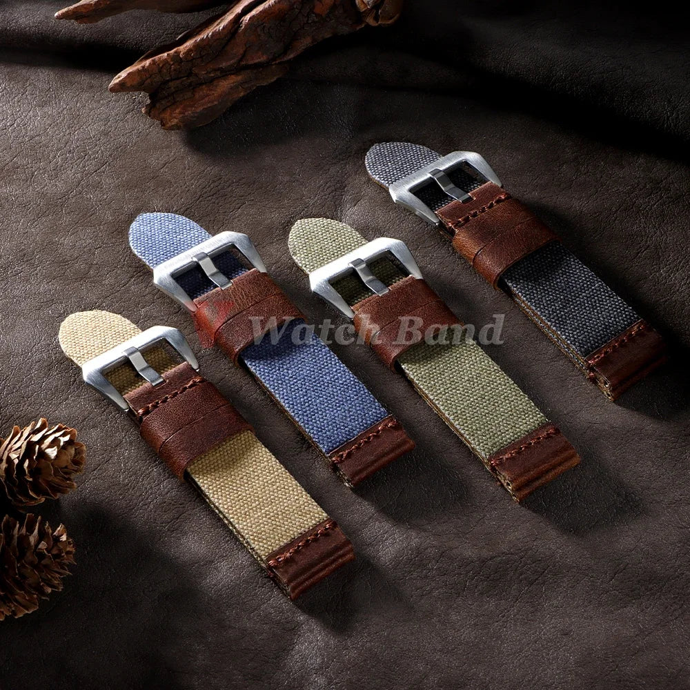 20mm 22mm 24mm High Quality Durable Nylon Watch Strap Men Watchband Blue Armygreen Retro Watch Band Release Universal Bracelet