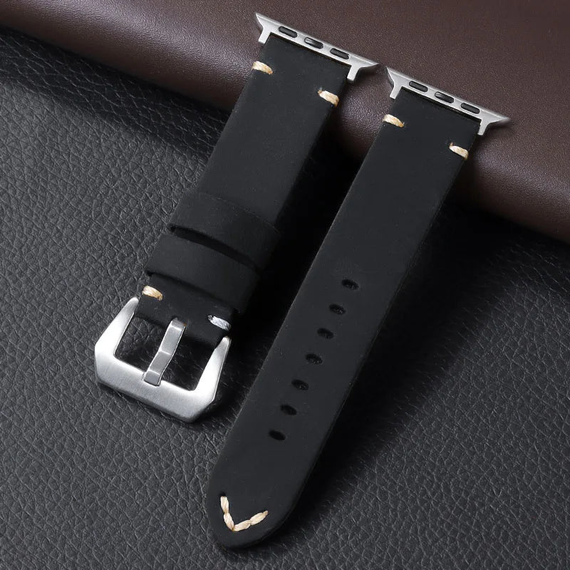 Durable Retro Leather Strap for Apple Watch Band 44mm 49mm 45mm 46mm 42mm 40mm 41mm Bracelet IWatch Series Ultra 10-9-8-7-6-5-SE