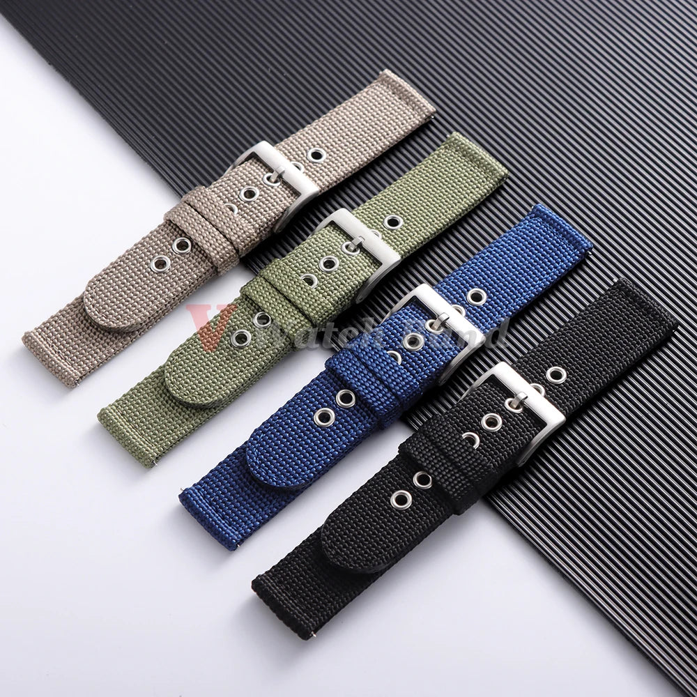 Nylon Watch Band for Seiko Army Military Canvas Woven Nylon Strap 18mm 20mm 22mmQuick Release Wristband Men's Sport Watch Bandss