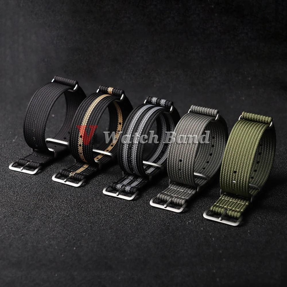 19mm 18mm 20mm 22mm Nylon Watch Strap Brown Green Band Military Casual Watchband for Seiko Army Sport Bracelet Replacement Belts