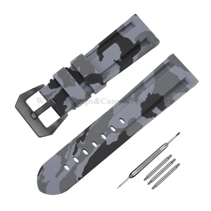 Camouflage Rubber Strap For Panerai Band 20mm 22mm 24mm 26mm Silicone MenSport Waterproof Wristband For Omega Universal Bracelet