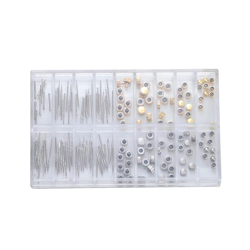 170Pcs/Box Watch Crown Parts Case Crown Fit NH34 NH35 NH36 NH38 Watch Stainless Steel Watch Repair Tool Kit Accessories Kits