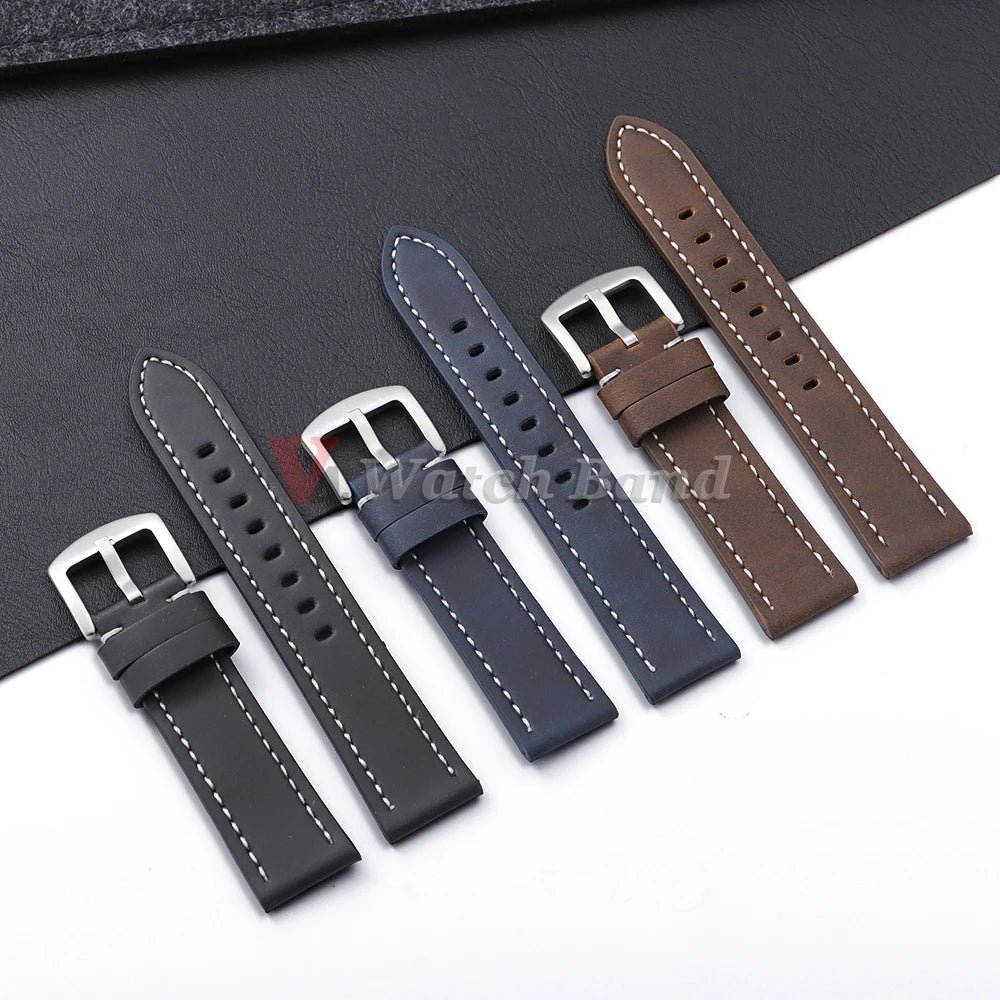 20mm 22mm Watch Band PUleather Strap for Samsung Galaxy Watch 3 Active2 40 44mm Huawei Gt5/4/3/2 Watchband Men Watch Accessories