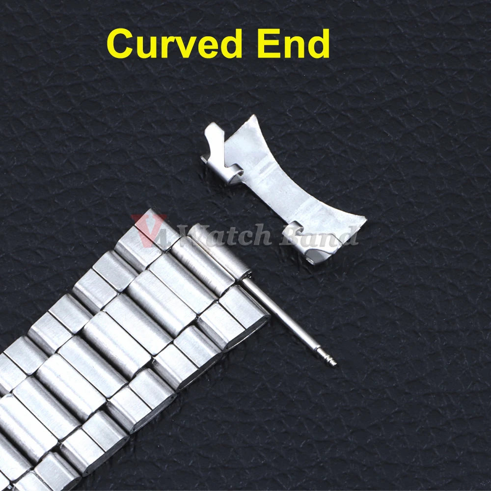 20mm 22mm Curved End Bracelet Stainless Steel Wrist Band for Seiko Wristband for Rolex Men Women Watch Strap Replace Accessories
