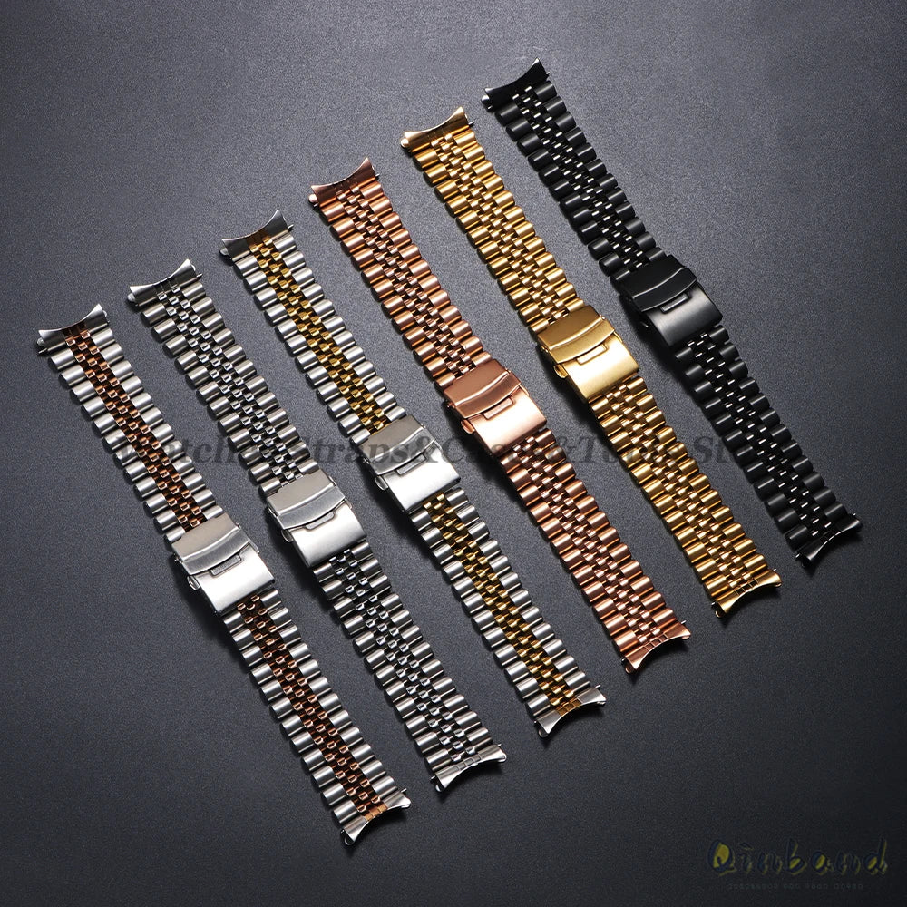 316L Stainless Steel Watch Band for Seiko for Jubilee Watch Curved End Strap 18/19/20/21/22/24/26mm Luxury Bracelets Accessories
