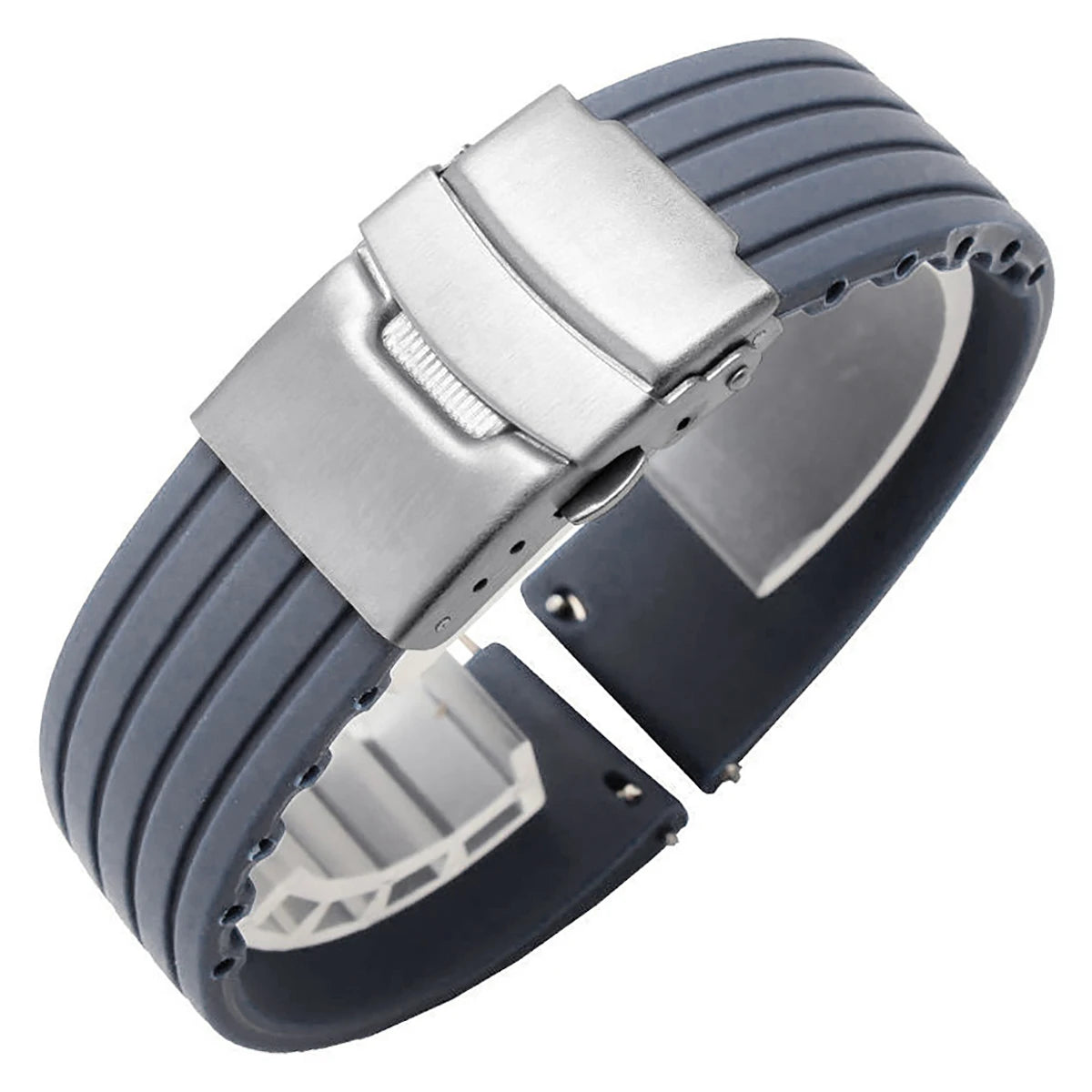 Watch Band For Seiko 18/20/22/24mm Tire Pattern Silicone Straps Rubber Universal Bracelet Quick Release Bracelet for Women Men