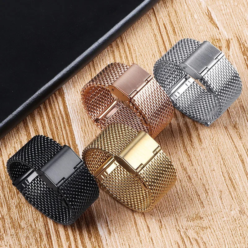 Quick Release Watch Band for DW Stainless Steel Bands for Seiko 1.0mesh Milanese Strap Universal  Wristbelt 18mm 20mm 22mm 24mm