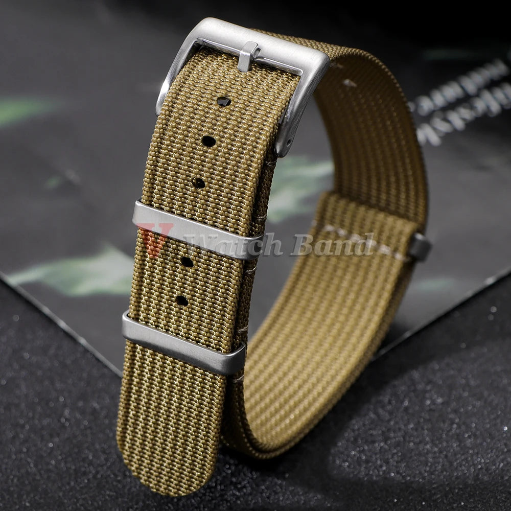 Ribbed Nylon Watch Band  for Seiko 18mm 20mm 22mm Comfortable Watch Straps Loop Military Washable Blet for Rolex Men Watchbands