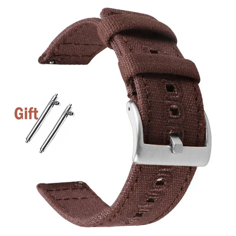 Quick Release Bracelet for Huawei Strap18mm 20mm 22mm Braided Canvas Watch Band for Samsung Galaxy 3/4 40mm 44mm Classic 46/42mm