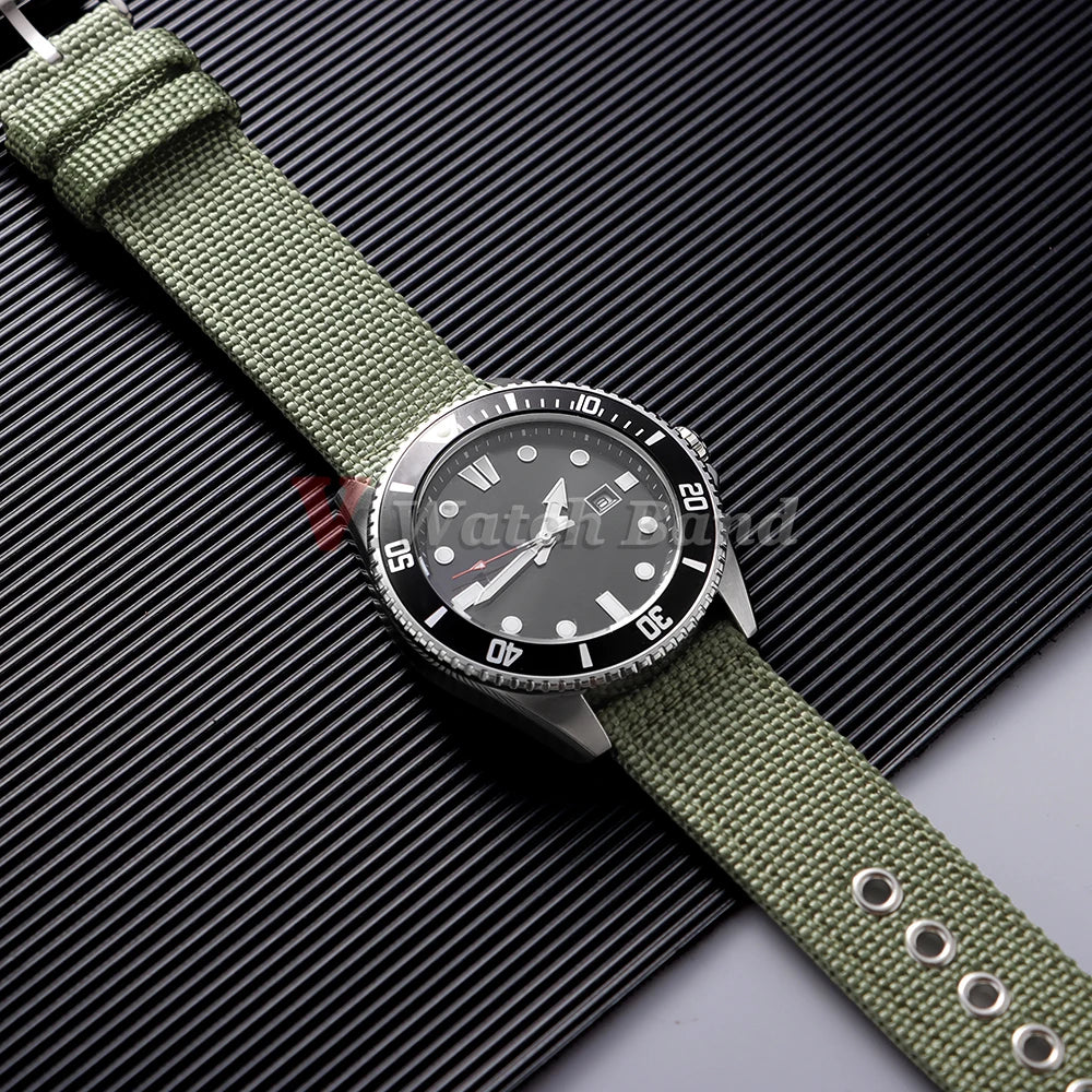 Nylon Watch Band for Seiko Army Military Canvas Woven Nylon Strap 18mm 20mm 22mmQuick Release Wristband Men's Sport Watch Bandss