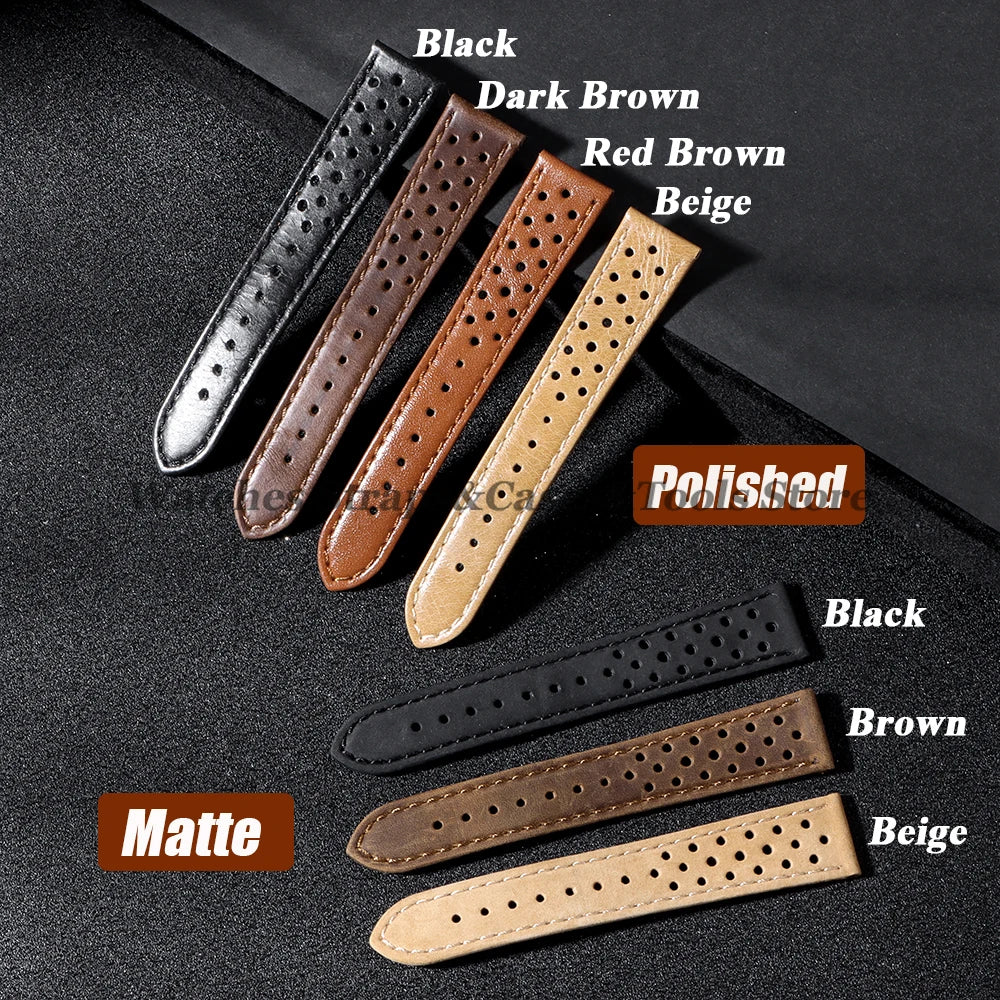 Genuine Calfskin Leather Watchband for Omega Business Wrist Band for Seiko 22mm 20mm 18mm Butterfly Buckle Breathable Men Straps