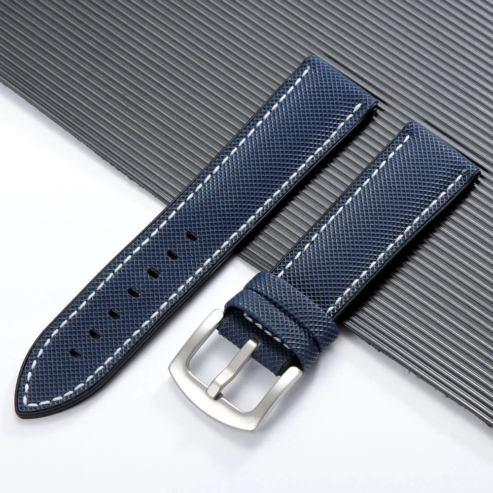 Carbon Fiber Nylon Plaid Silicone Strap 20mm 22mm 24mm for IWC for Casio for Seiko for Omega Rubber Watchband Universal Bracelet