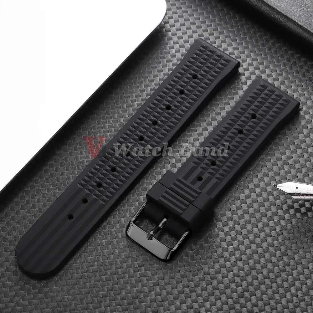 Premium Rubber Band for Seiko Watch Strap 20mm 22mm Flat-end Universal Silicone Rubber Bracelet Wrist Strap Soft for Smartwatch
