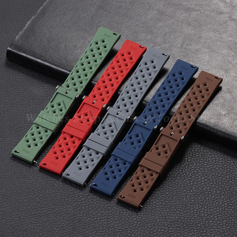 20mm Rubber Strap for Omega for Swatch for Moonswatch Watch Strap Soft Silicone Waterproof Sport Wristband Women Men's Bracelet