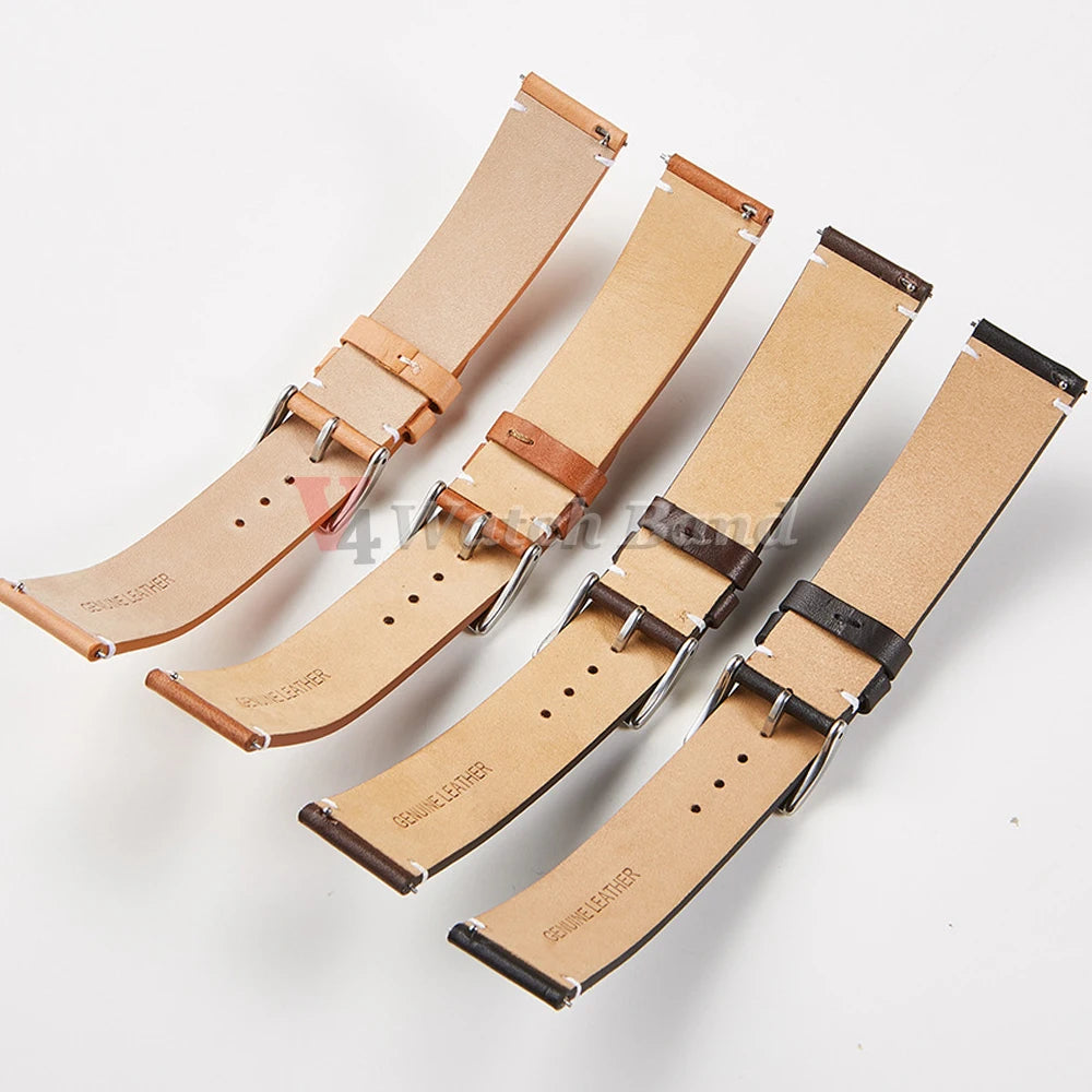 Quick Release Calfskin Genuine Leather Bracelet for Seiko for Samsung 20 22 24mm 12 14 16 18mmVintage Smart Watch Band for Omega