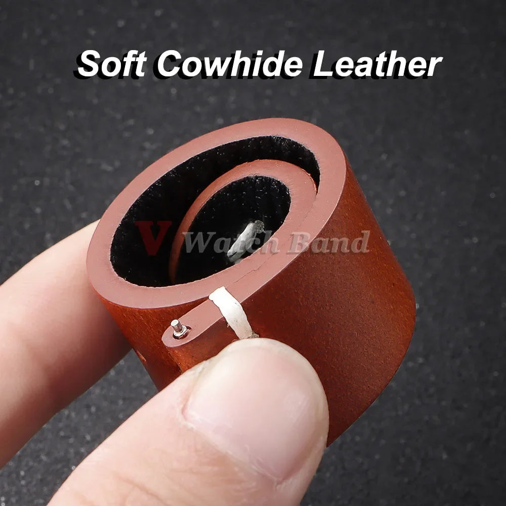 Oil Wax Stitching Cowhide Strap for Omega 18/20/22mm Quick Release Bracelet ForSeiko Vintage Leather Watch Band Butterfly Buckle
