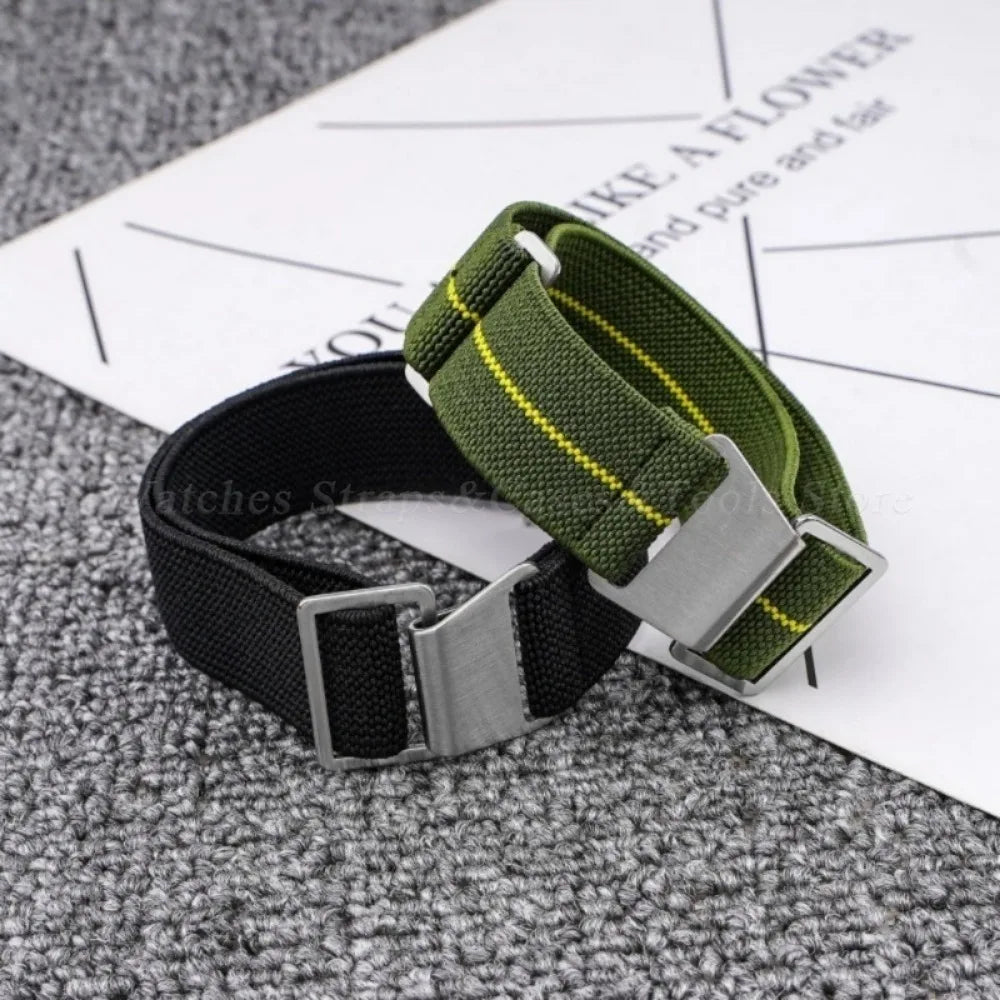 18mm 20mm 22mm Parachute Elastic Nylon Watch Strap for Omega Men Outdoors Sport Army Military Wrist Strap Bracelet Accessories