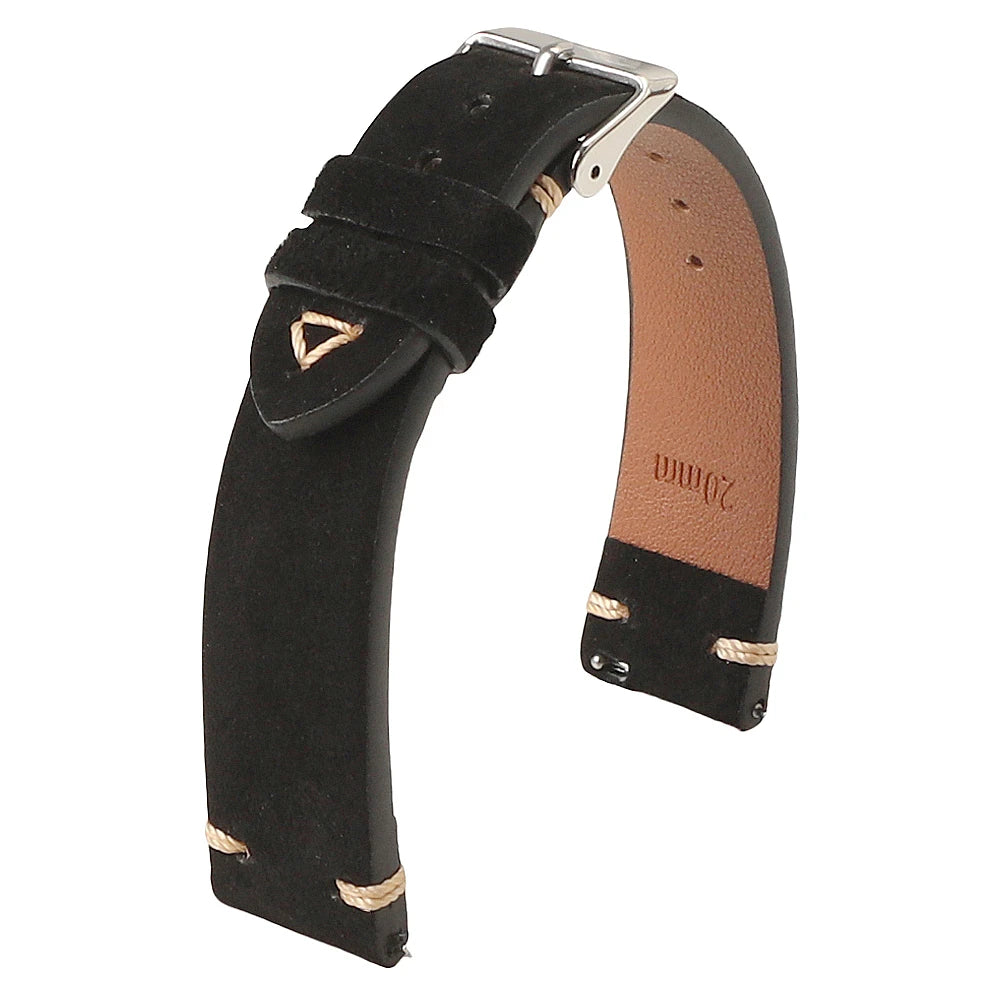 Suede Leather Strap for Seiko Watch Band Vintage Bracelaet Handmade Stitching Wristband 18mm 19mm 20mm 21mm 22mm 24mm Wristbelt