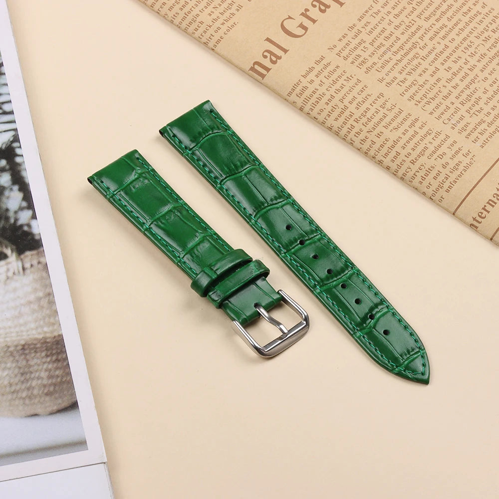 18mm 20mm 22mm 24mm Genuine Leather Watchband Crocodile Pattern Straps Mens Replacement Universal Bracelet