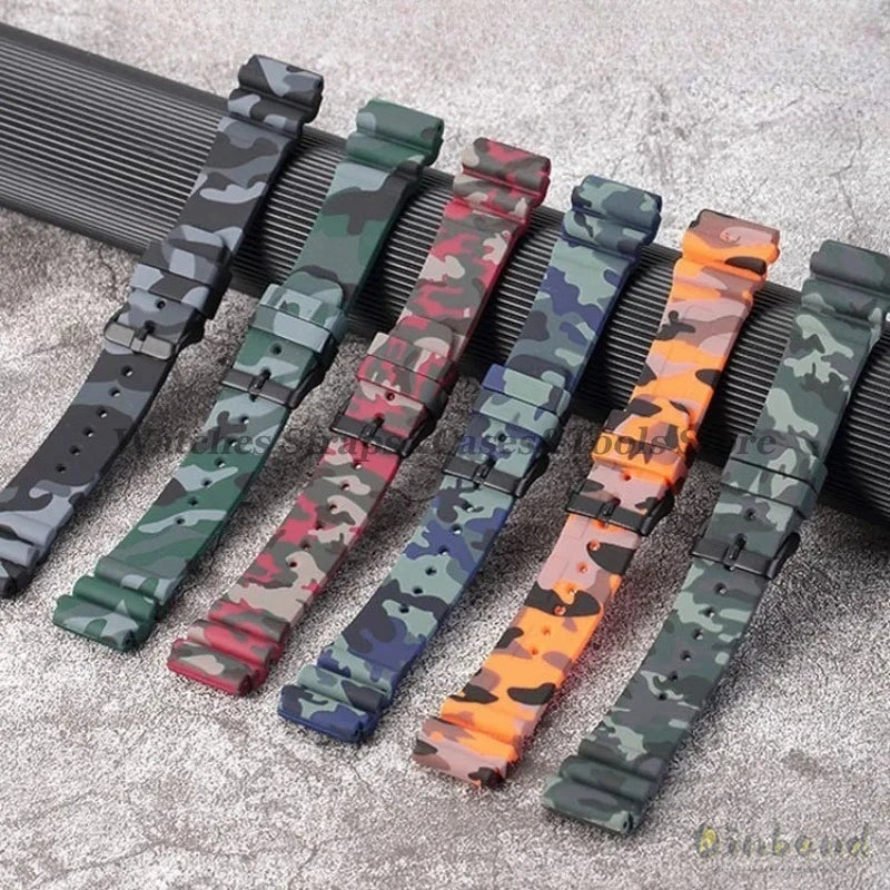 Soft Silicone Watch Band 22mm for Seiko for Rolex Waterproof Camouflage Rubber Watch Strap Bracelet Sport Watch Replacement Belt