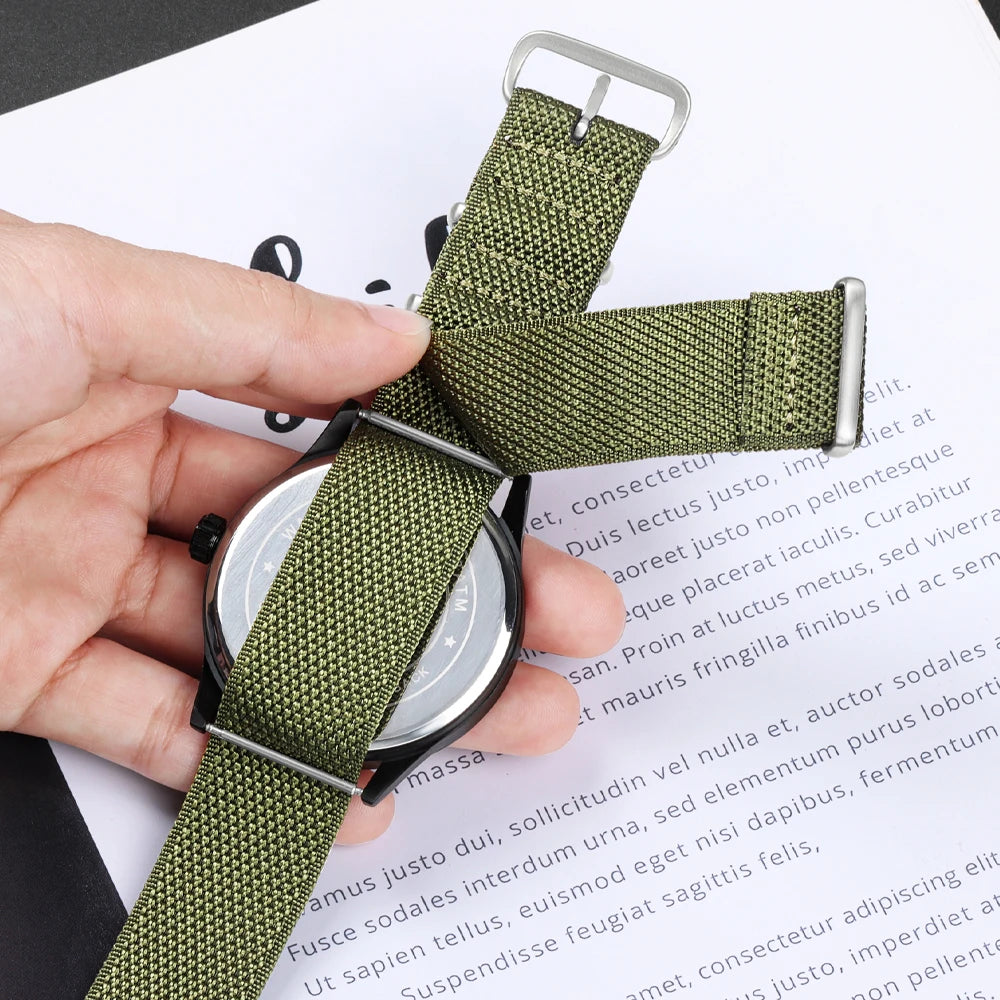 New Ribbed Nylon Watch Strap for Omega Seamaster 007 Watch Band 20mm 22mm Accessories for Seiko Military Watch Bracelets