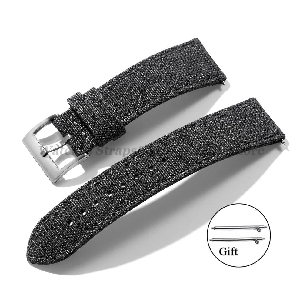 High Quality Sailcloth Watch Strap 18mm 20mm 22mm for Seiko Waterproof Fabric Watchband Quick Release Wristband WatchAccessories