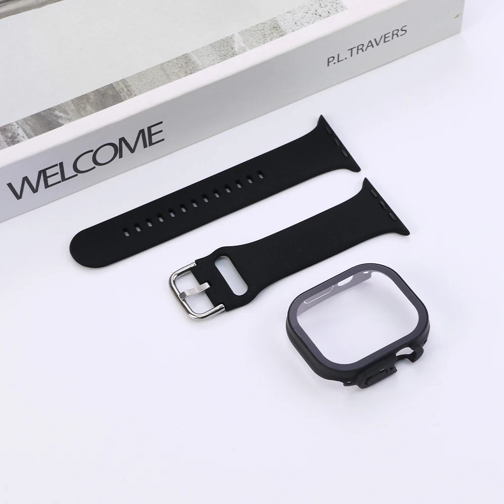 PC Cover Band For Apple Watch Series 10 42 46mm Ultra 49mm Strap Protector Case Smartwatch Accessory For Iwatch 9 8 41 44 45mm
