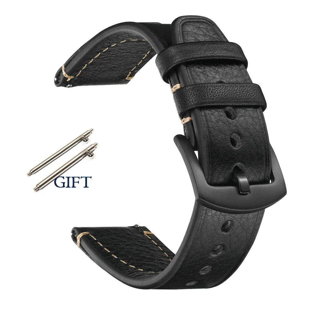 Retro Genuine Leather Watchband for Seiko Snxs79 Watch Straps Men Women for Rolex Oyster 18mm 20mm 22mmWrist Belt Bracelet