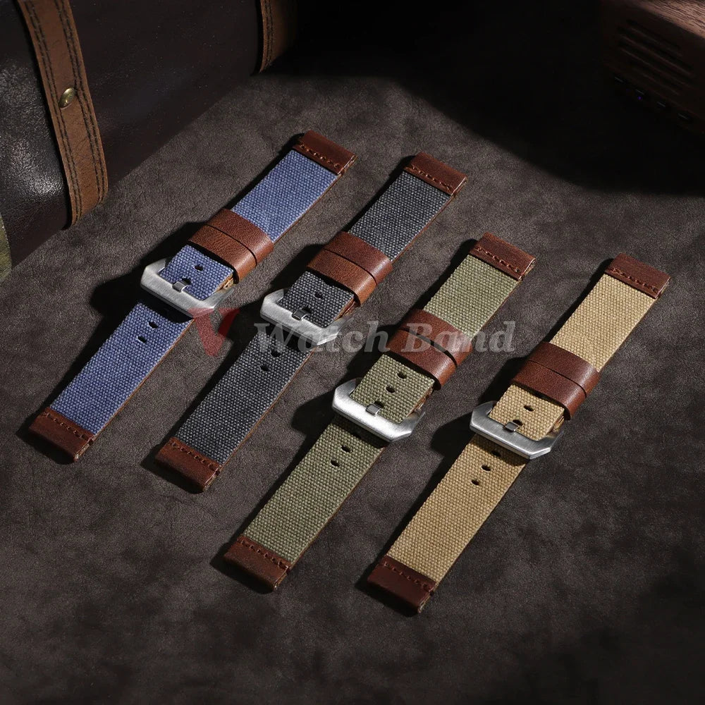 20mm 22mm 24mm High Quality Durable Nylon Watch Strap Men Watchband Blue Armygreen Retro Watch Band Release Universal Bracelet