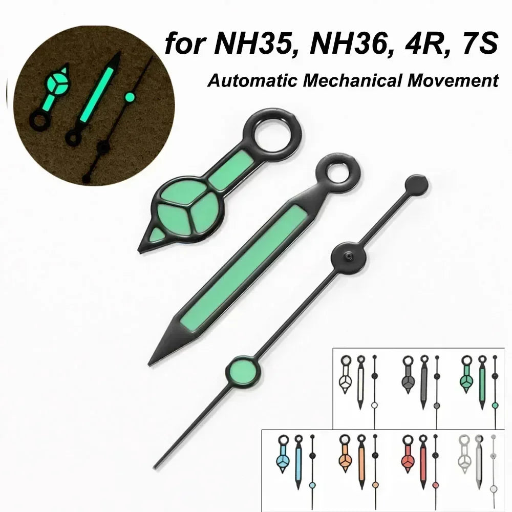 NH35 Silver Submariner Hands Nh35 Lumen Pointer Mercedes Diver Hands for Seiko Watches Replacement Part NH35 NH36 4R 7S Hands