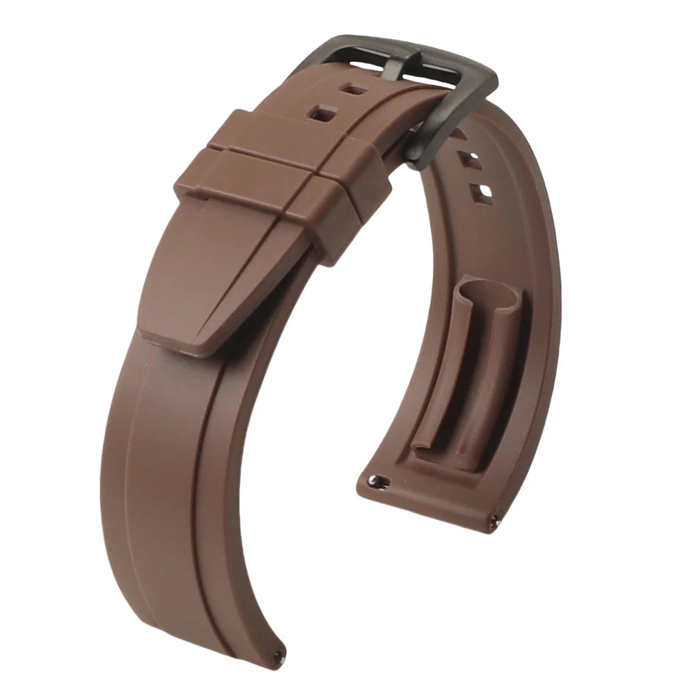 Dust-Free TPU Waterproof Quick Release Watchband 18mm 20mm 22mm 24mm Black Orange Rubber Strap for Seiko Omega Watch Accessories