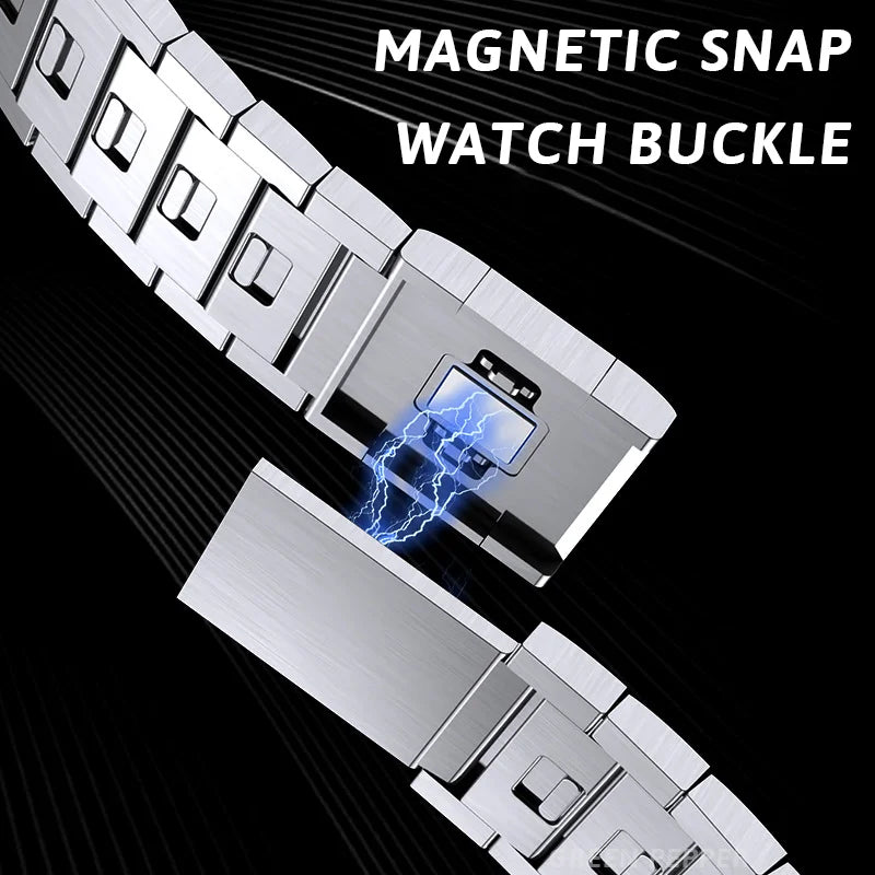 Band for Apple Watch Ultra 49mm Series 10 8 7 6 SE 5 Link bracelet stainless steel strap for iWatch Magnet buckle 46 45 44 42mm