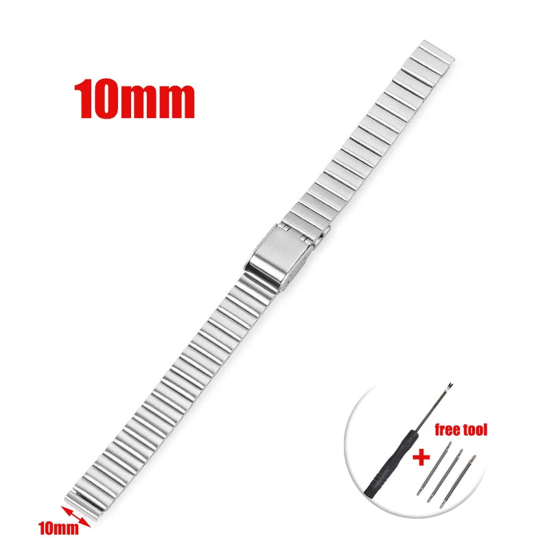 10 12 14 16 18 20mm Watch Band 18mm for Casio F-91W 18mm Metal Strap F91 F91W F84 SGW400 F105 F108 A168 AE1200 AE1300 with Pins