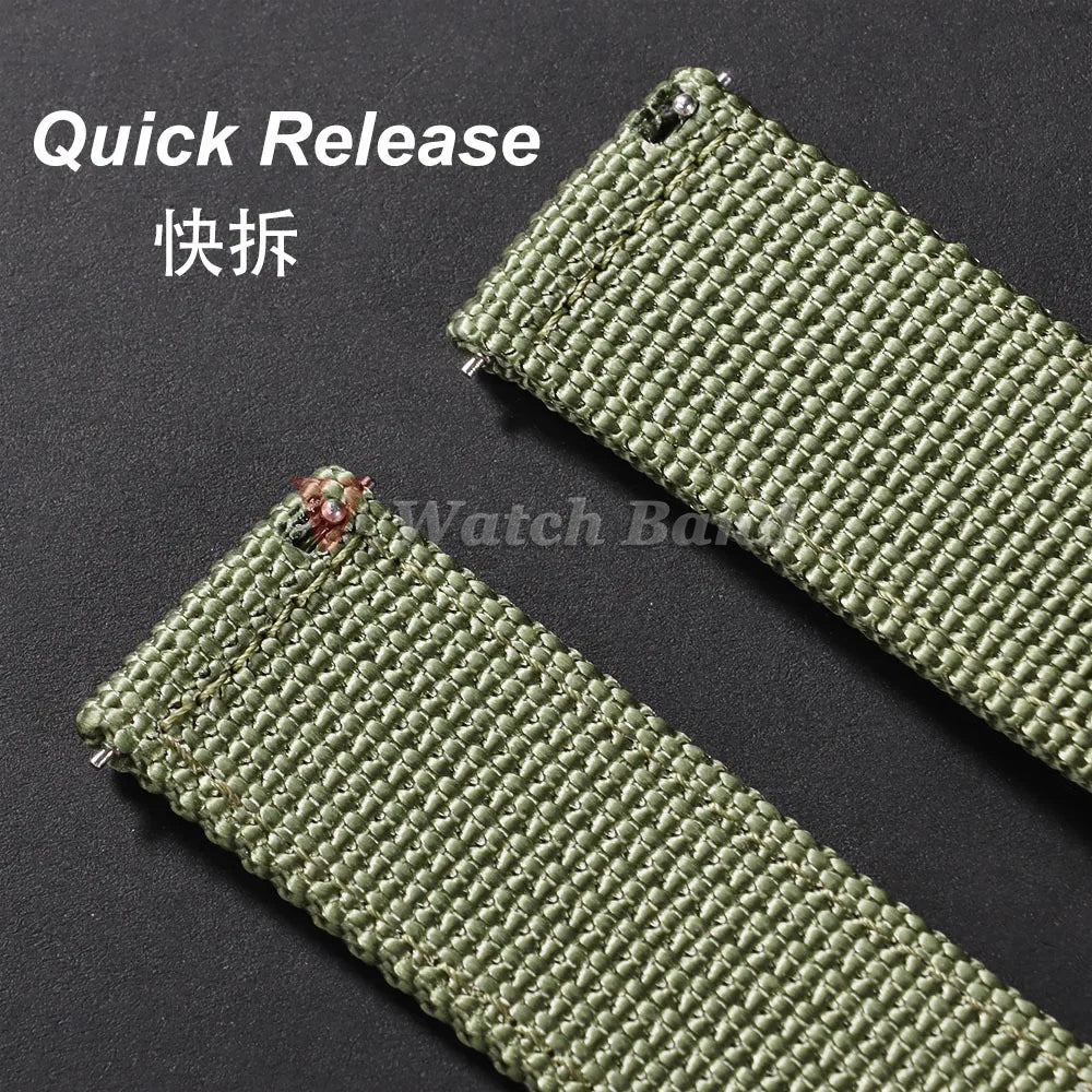 18/20/22/24mm Nylon Watch Band for Seiko Army Military Canvas Woven Nylon Strap Quick Release Wristband Men's Sport Watch Bands