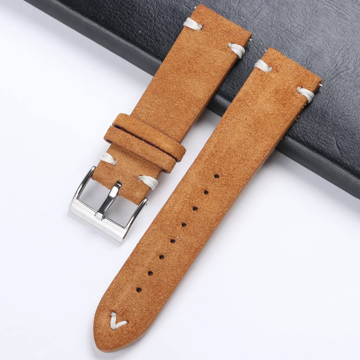 Suede Genuine Leather Watchband for Seiko Quick Release Watchband Accessories Vintage Handmade  High Quality  Strap 18 20mm 22mm
