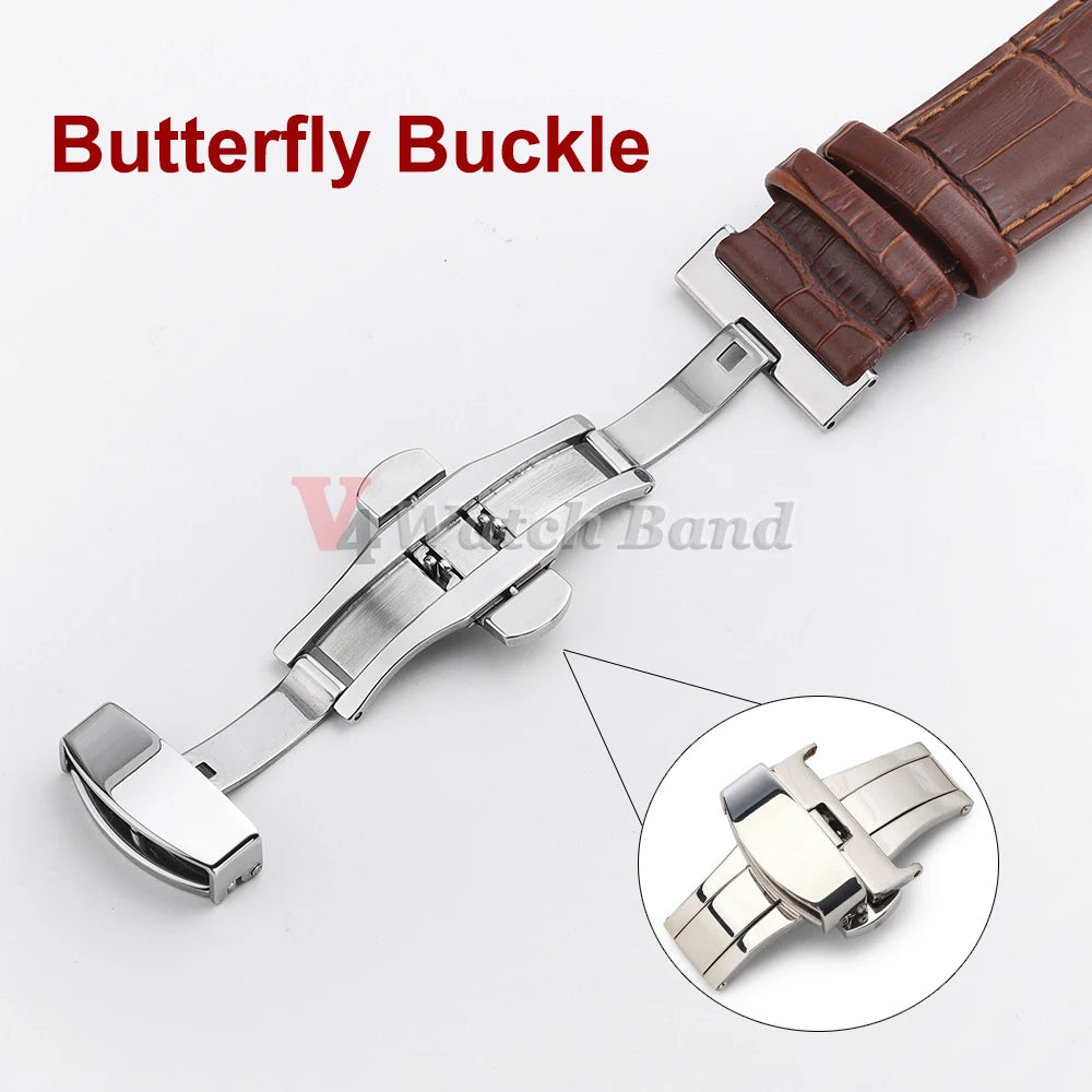Genuine Cowhide Leather Strap for Samsung Galaxy Watch 6 5 4 Breathable Retro Wristband for Seiko Bracelet for Omega 18/20/22mm