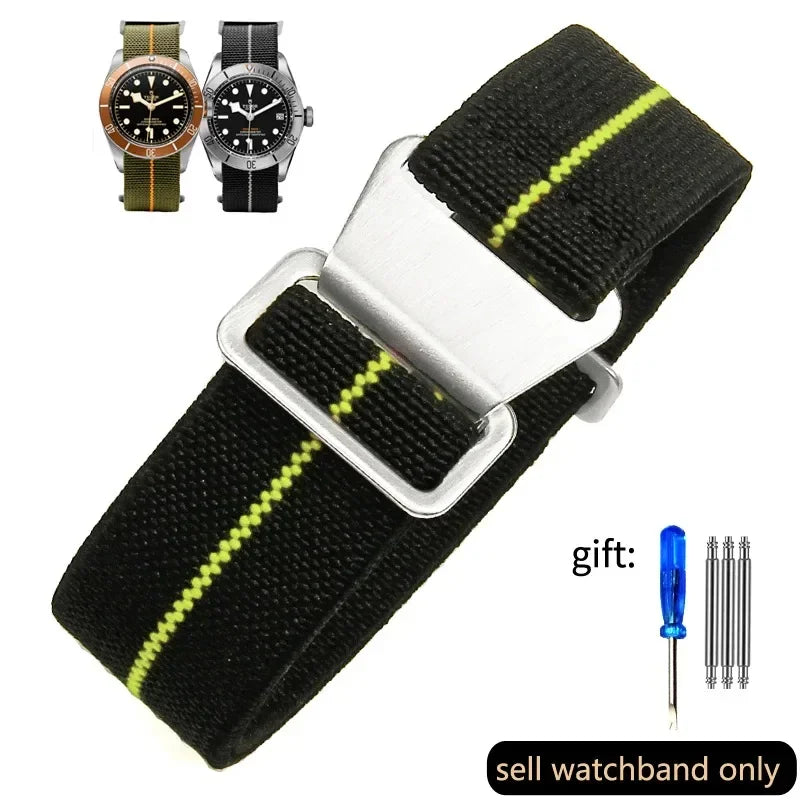 Elastic Nylon Band for Seiko for Rolex for Water Ghost for Tudor for Omega Watchband Sport Bracelet  20mm 22mm Parachute Strap