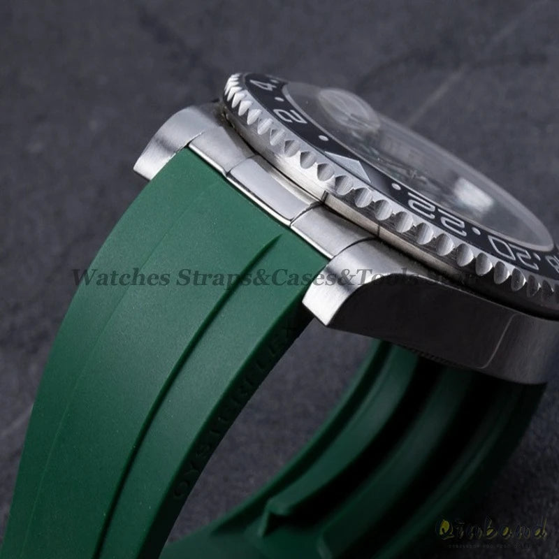 A Pair Solid Curved End Link 20mm for Rolex for Submariner for Daytona 116503 Water Ghost Rubber Watch Strap Seamless Connection