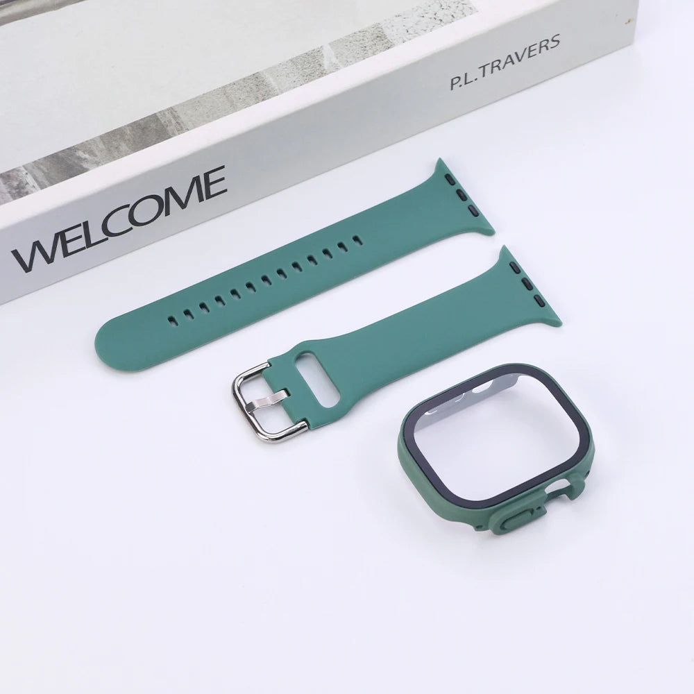 PC Cover Band For Apple Watch Series 10 42 46mm Ultra 49mm Strap Protector Case Smartwatch Accessory For Iwatch 9 8 41 44 45mm