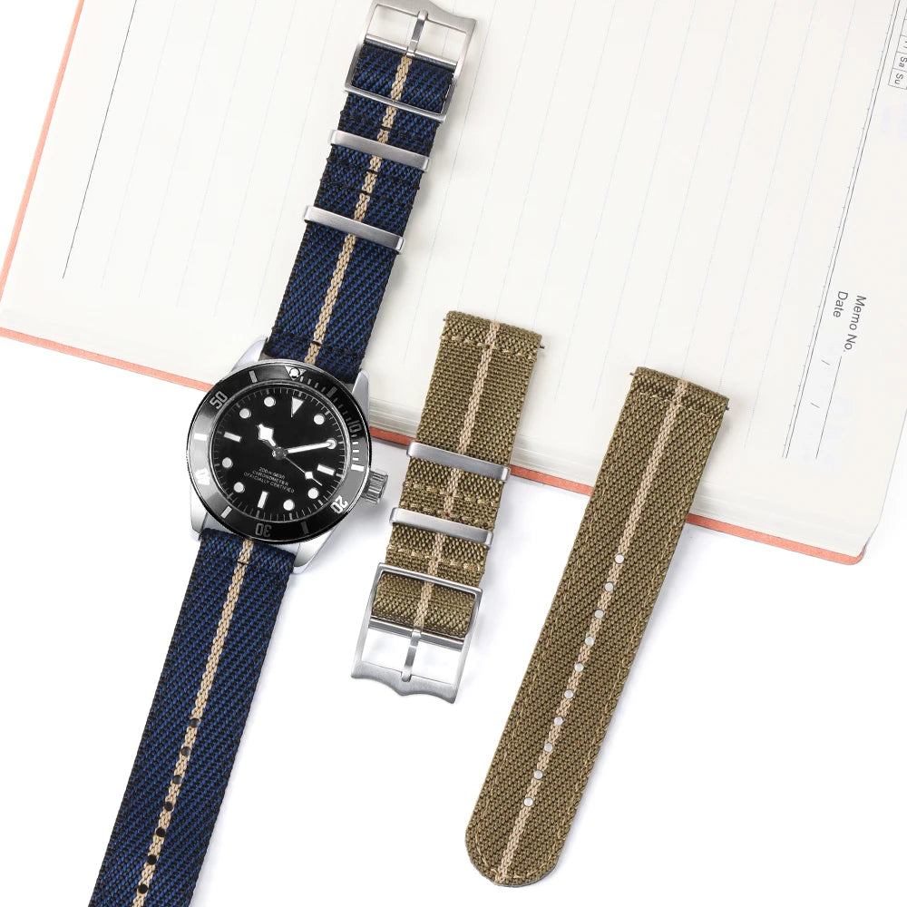 Nylon Military Strap for Tudor Men Women Woven Canvas Fabric Watch Band for Omega for Swatch 20mm 22mm Quick Release Bracelet