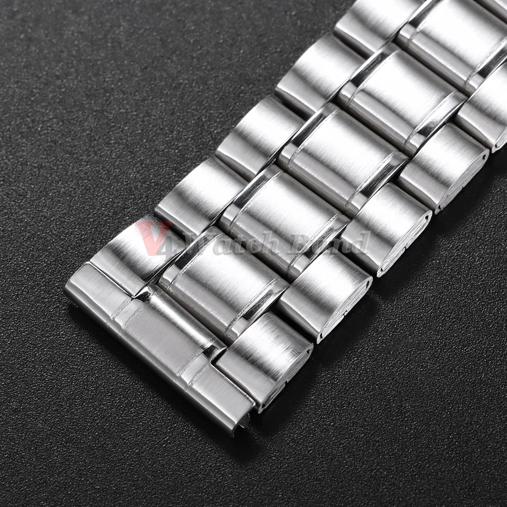 Universal Adjustable Watchband for Rolex Diving Metal Belt Bracelet for Omega 18/20/22mm Solid Stainless Steel Strap for Seiko